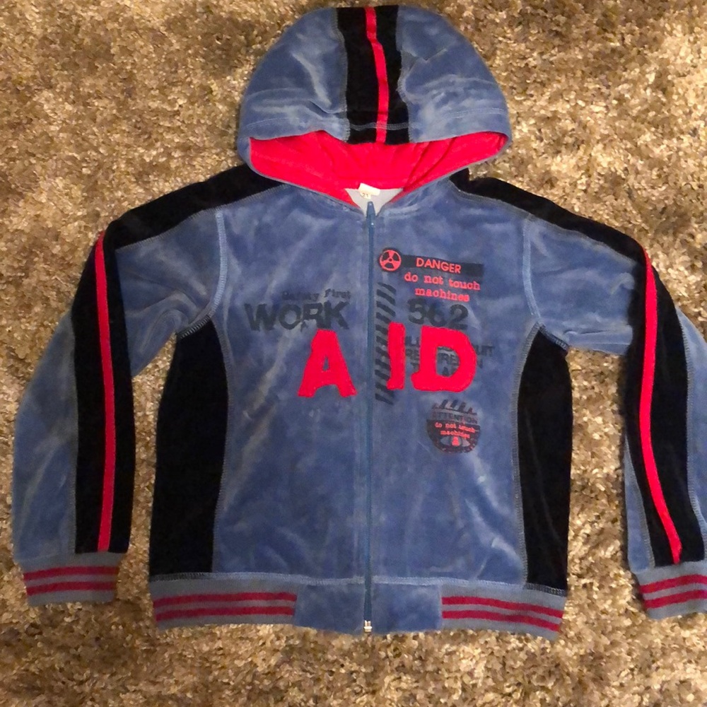 Karen boys kids velour sport jacket blue 128 cm 7